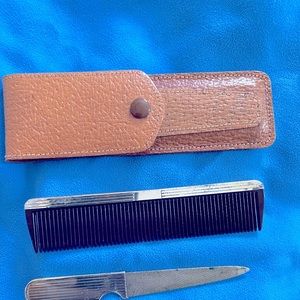 1930’s Vintage Dunhill Sterling Tortes Shell Comb and Nail File Grooming Set